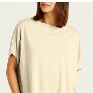 Boxy boat neck pima cotton tee
